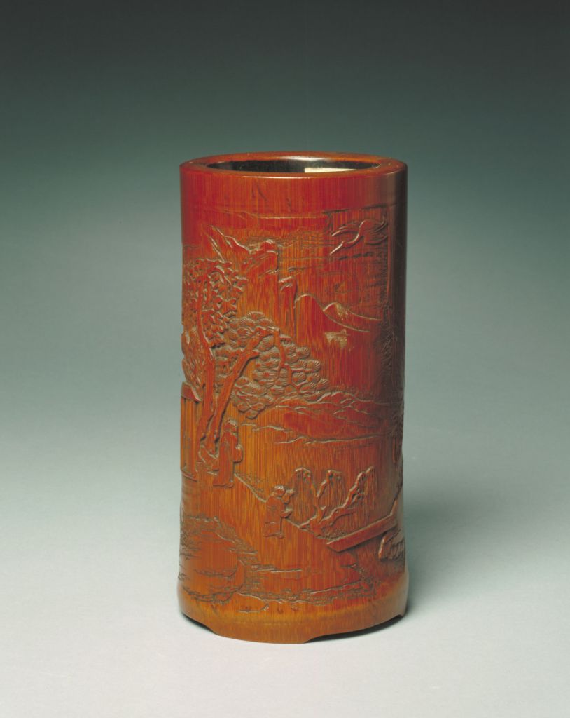 图片[1]-Wang Meilin’s pen holder for bamboo crane-China Archive